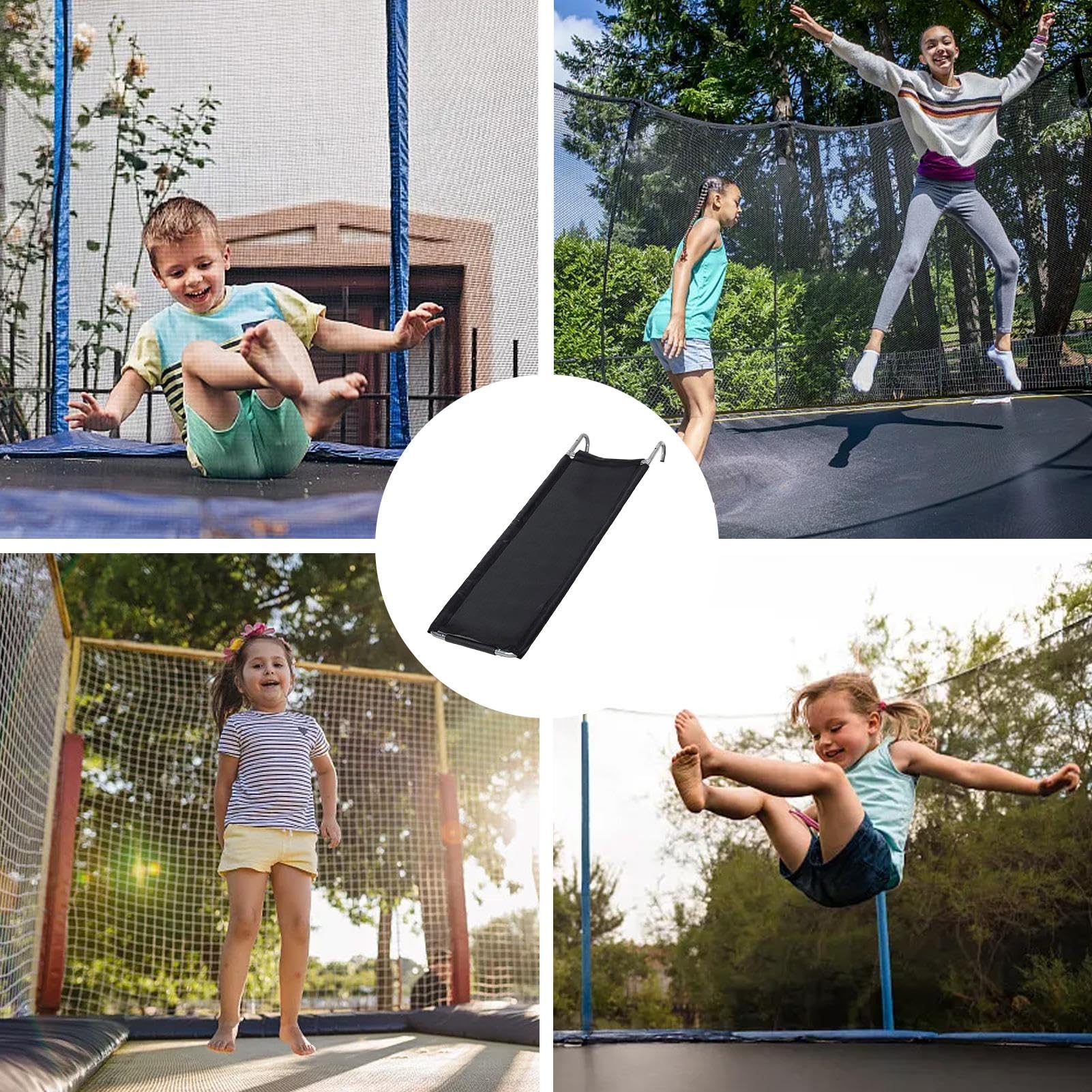 Tobogán de cama elástica | Escalera de trampolín fácil de montar | Tobogán de cama elástica con tela resistente al desgarro | Accesorios para escaleras elásticas