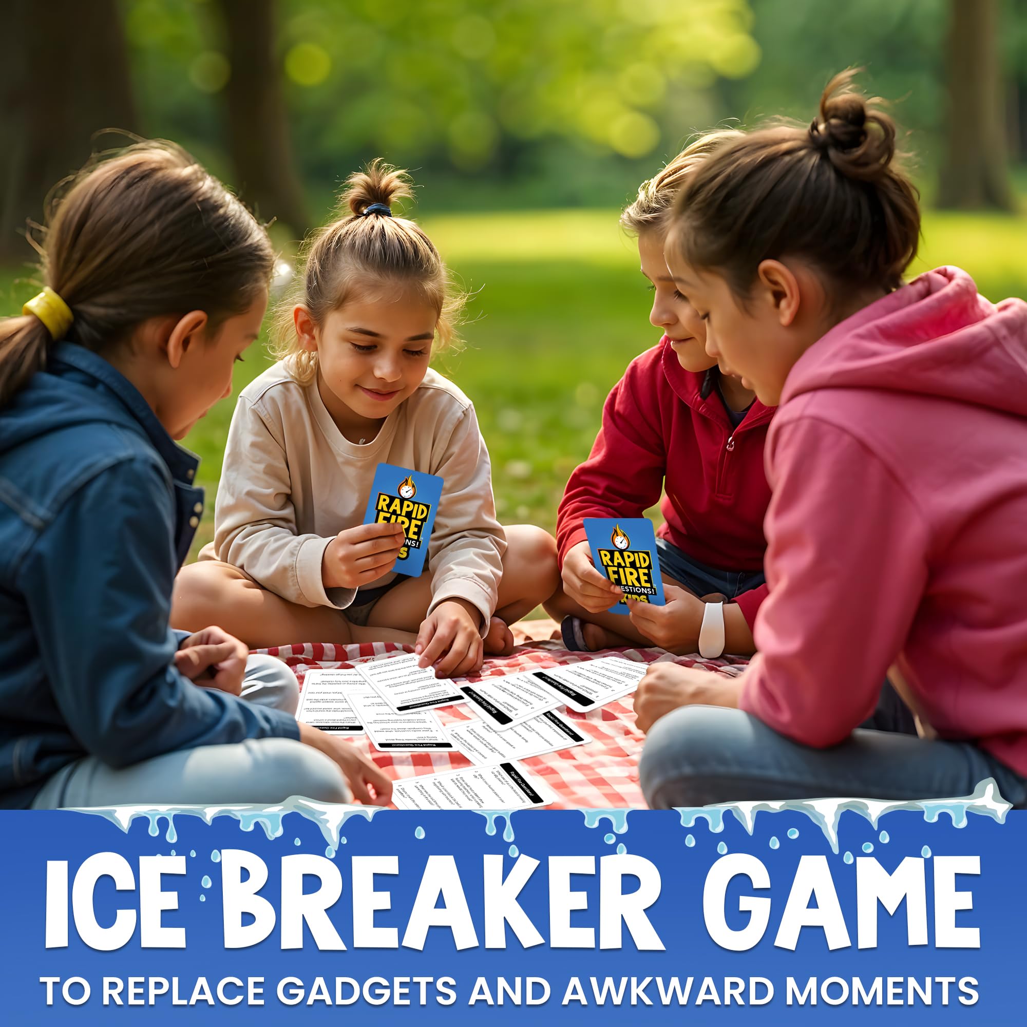 QUOKKA Kids Conversation Cards Game, Break the Ice Game for Kids and Families, Icebreaker Cards with 500+ Questions - Image 4