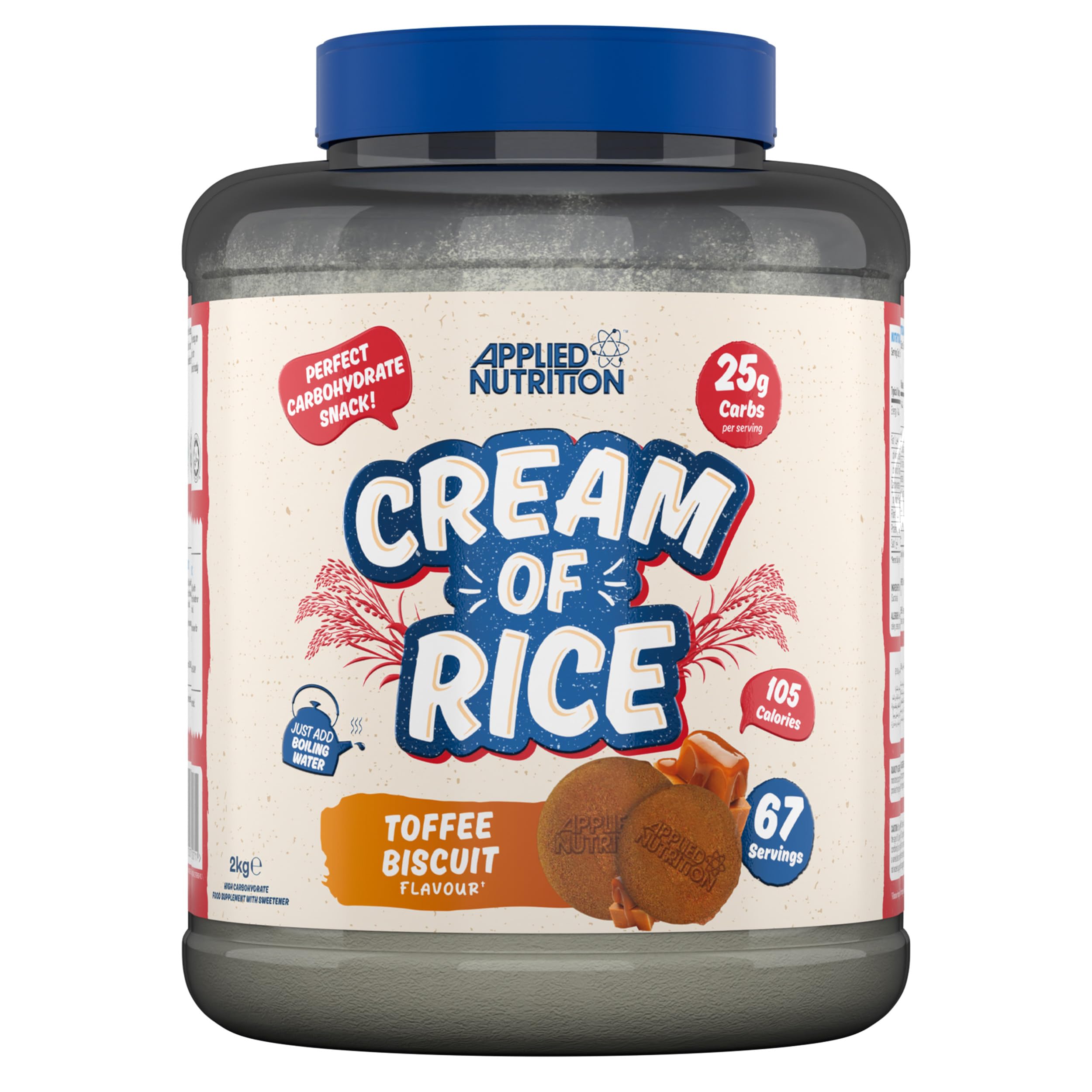 Applied Nutrition Unisex Multicolor Cream Of Rice Powder - Toffee Biscuit - 67 Servings