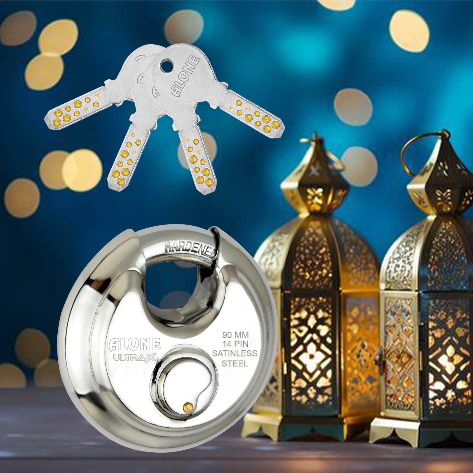 Alone Padlocks Small Size 50mm 6 Keys Lock | Hard Shackle Double Locking | Lock and Keys for Home Door Gate Shop Shutter Office, Chrome Finish Rust Resistance | Made in India (Pack of 01) — Amazon image 16