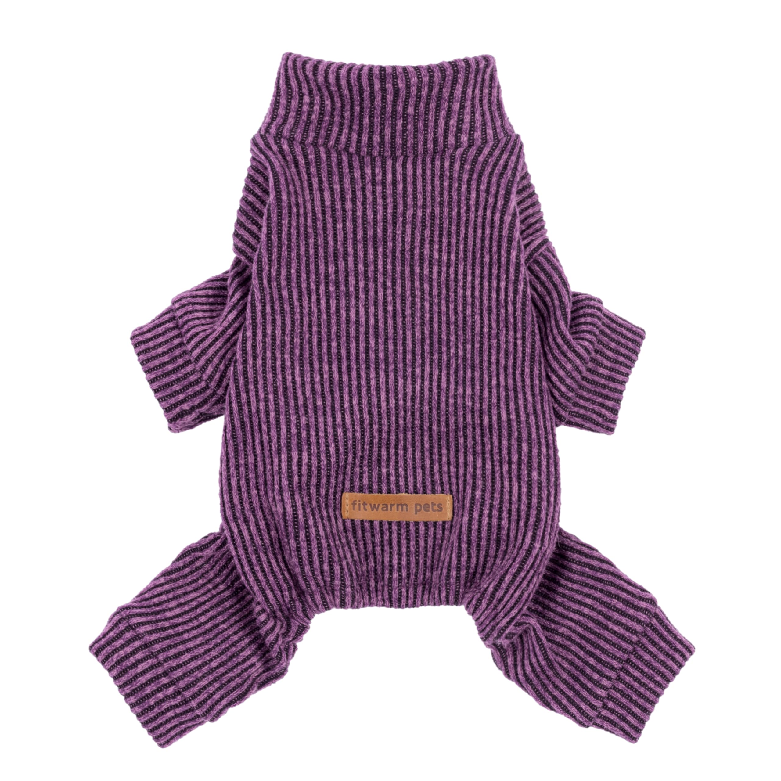 Fitwarm Mock Neck Knitted Dog Pajamas, Warm Winter Clothes for Small Dogs Boy Girl, Pet Onesie, Purple, Large