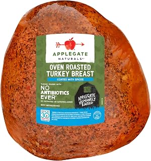 Applegate Farms Oven Roasted Turkey Breast - Clean Ingredients, No Preservatives, Ready-to-Eat Deli Meat