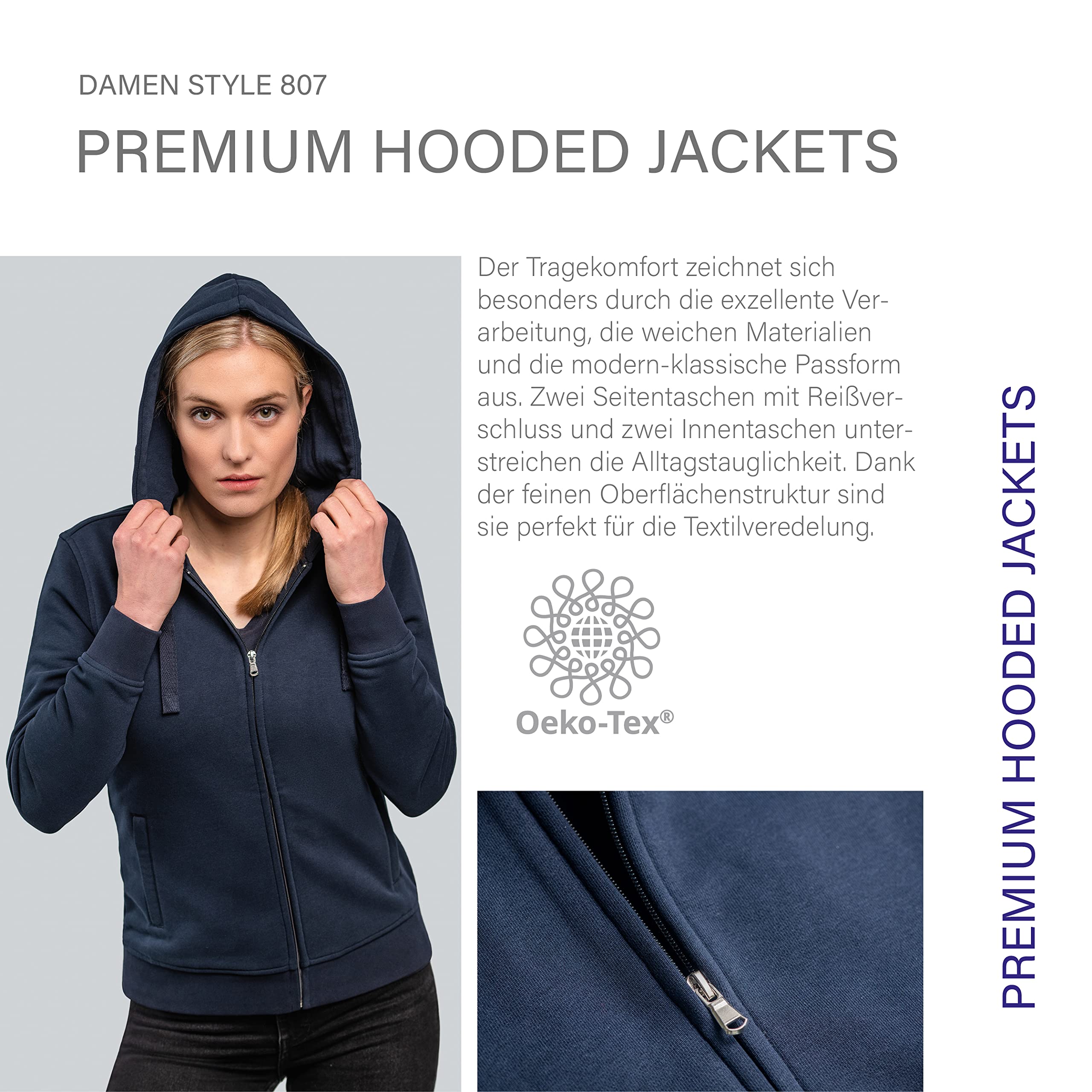 HRM 807 Hooded Jacket Femme (Lot de 1)