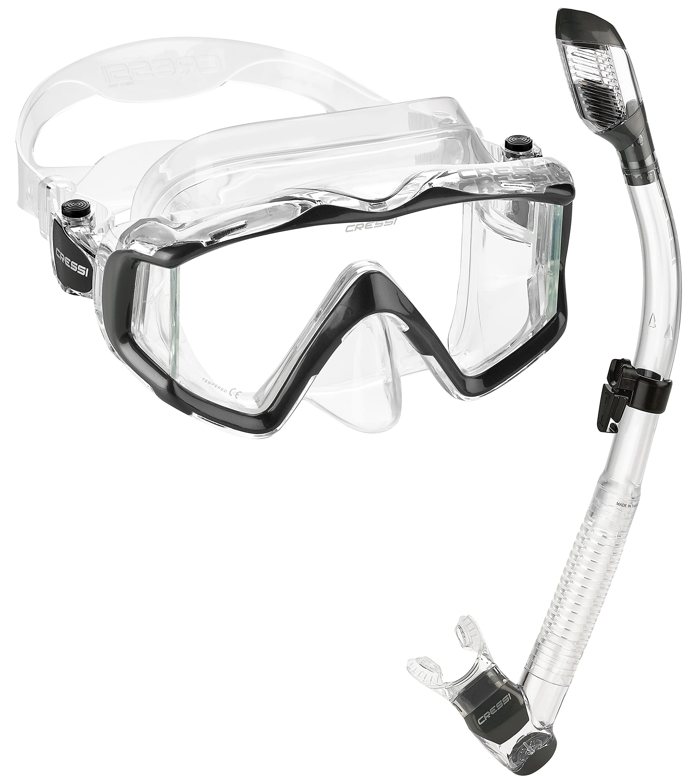 Cressi Italian Designed Panoramic Scuba Snorkeling Mask Snorkel Set