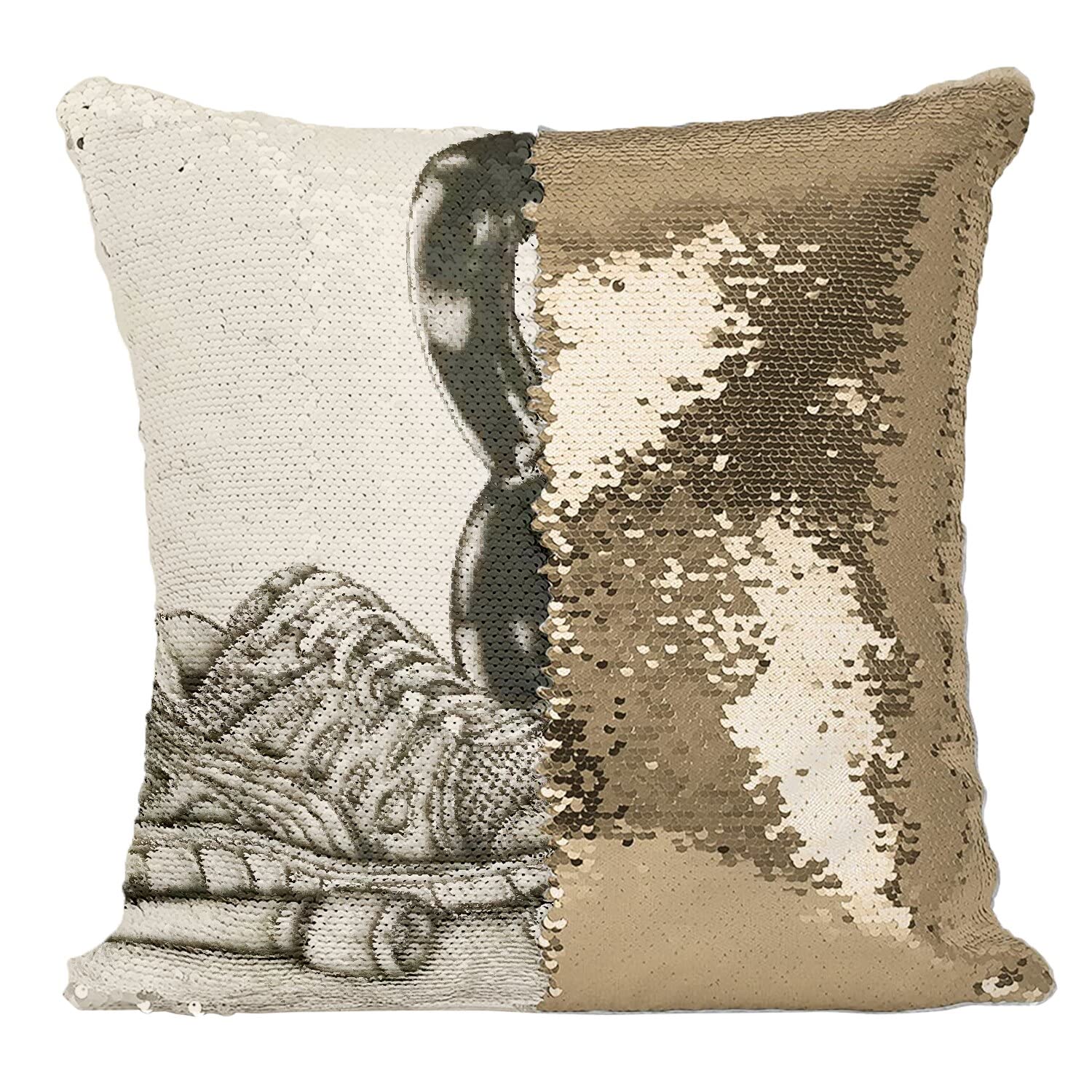 Coussin sequin doré musculation : l'accessoire fitness scintillant pour décorer