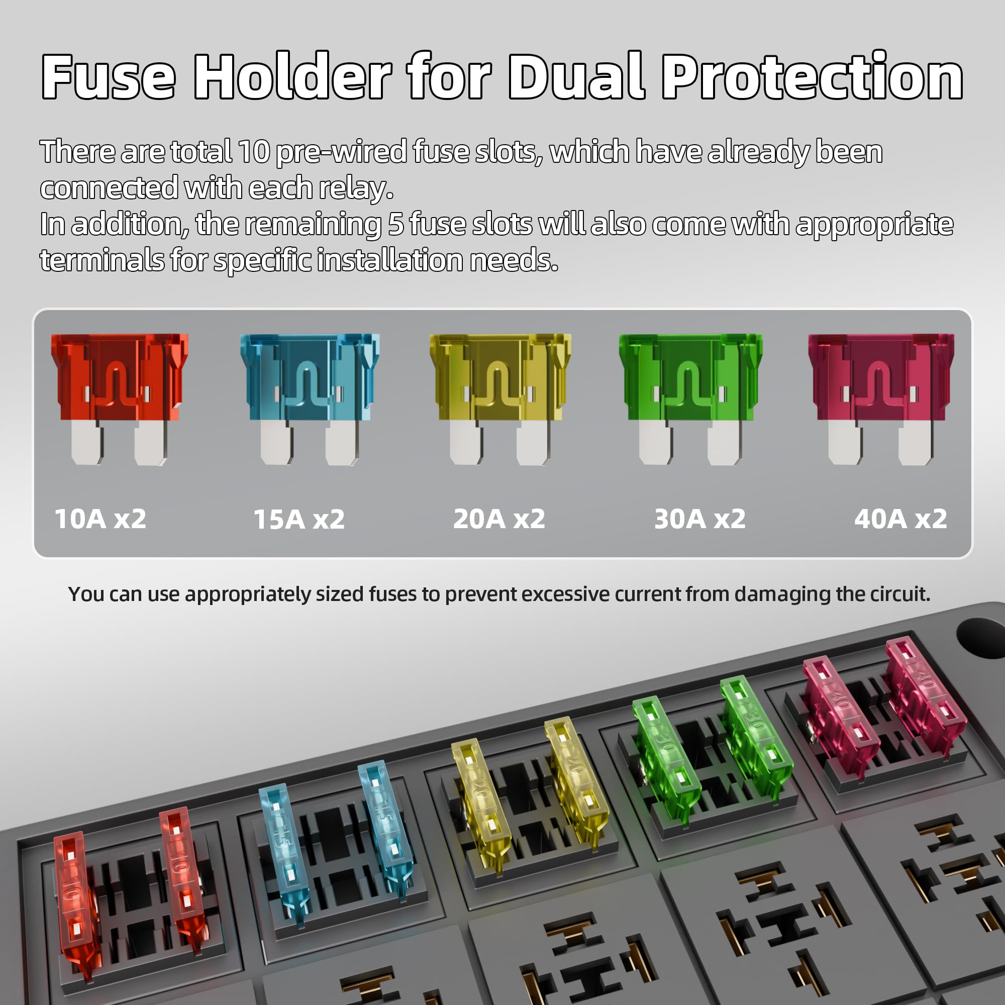 Snapklik.com : DaierTek Relay Box 12V 10 Way Relay Block And 10 Way ATC ...