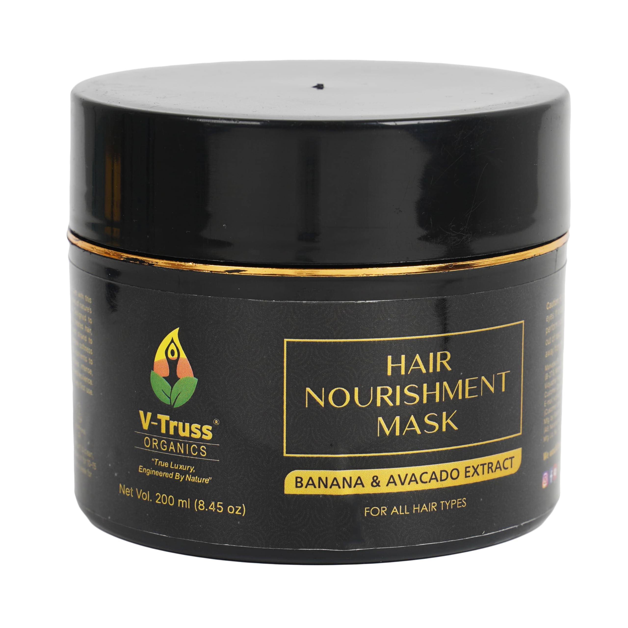 V-Truss Organics Hair Nourishment Mask with Banana & Avocado Extract, Argan Oil & Almond Oil | Deep Conditioning Hair Mask for Dry, Damaged & Frizzy Hair | For Men & Women | 200 ml-image-17
