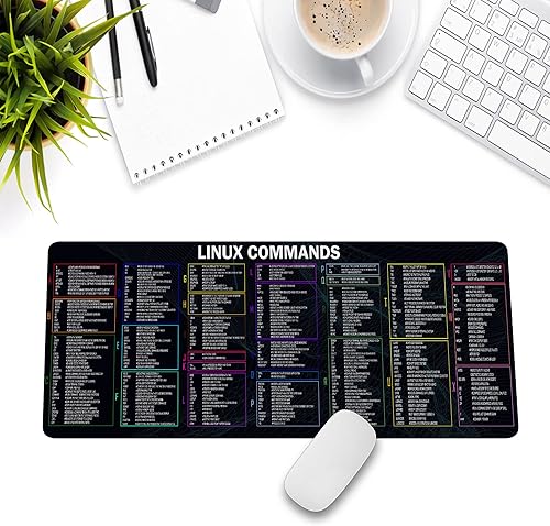 Miniatura 6 de Linux Commands - Alfombrilla larga para mouse Linux para ingenieros de software, hackers y programadores, accesorios de computadora, alfombrilla