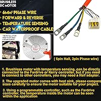 Vista 20 de 72V 3000W Motor sin escobillas Max 6700RPM Scooter eléctrico Motor DC 72V Go Kart Motor eléctrico con detección de temperatura