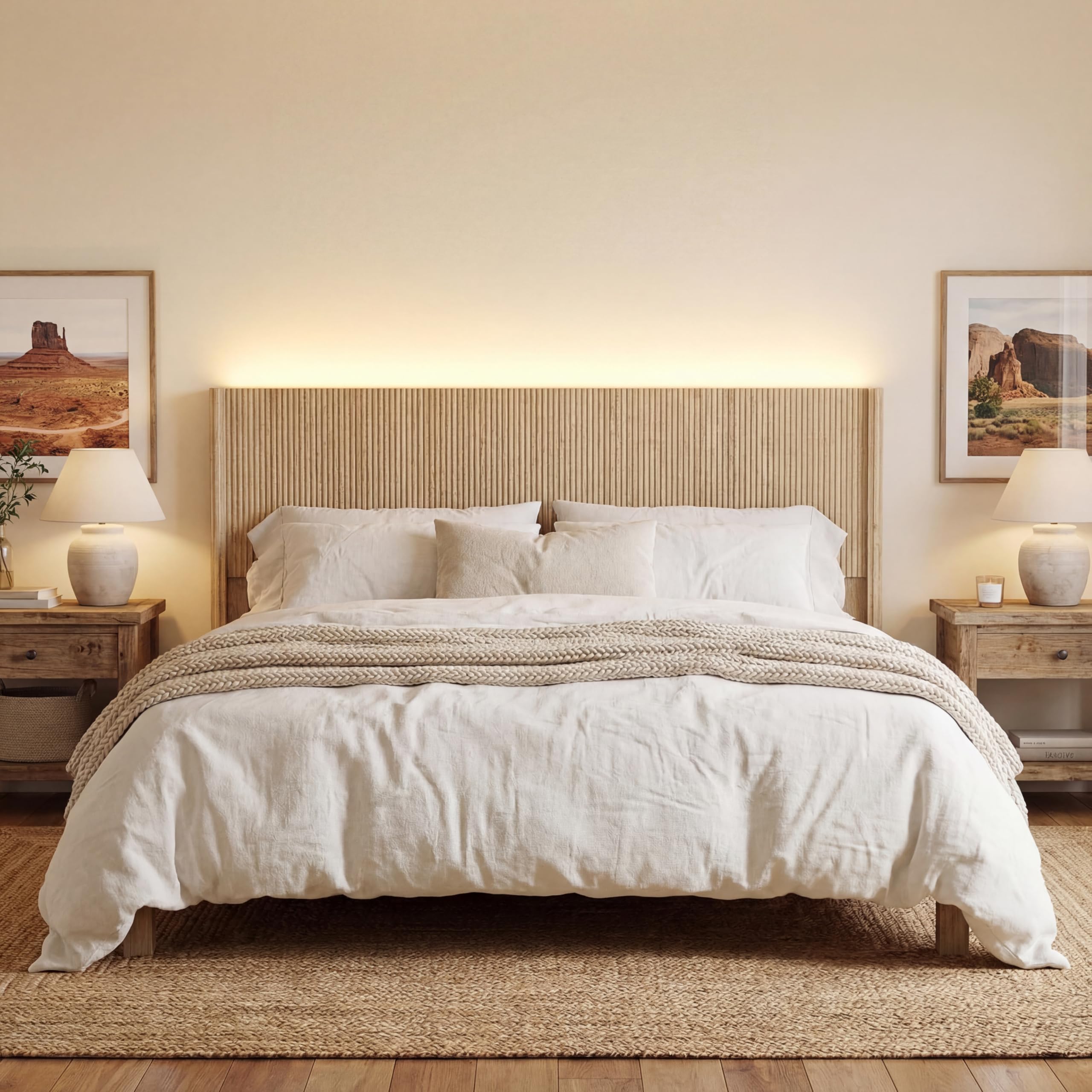 Best Wooden Headboard Queen Picks for 2026 1 BONITURE Queen Size Headboard Only, Modern Fluted Wall-Mounted Head Board with L — product photo