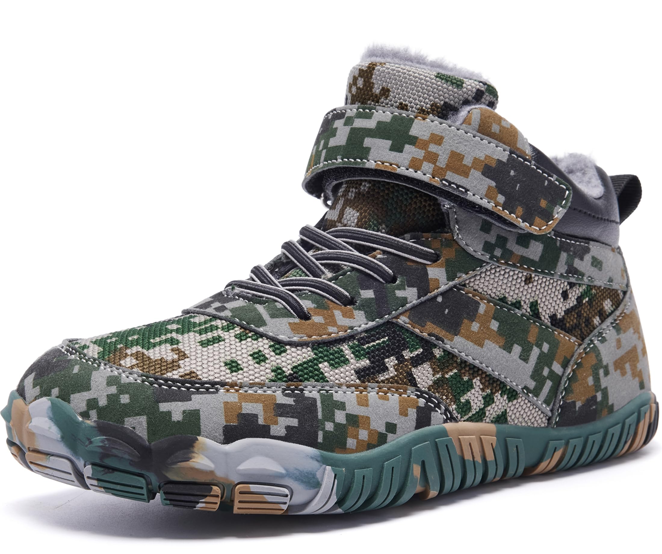 Boys Winter Boots Camouflage Snow Warm Faux Fur Lined Water-Resistant Shoes (Little Kid/Big Kid)