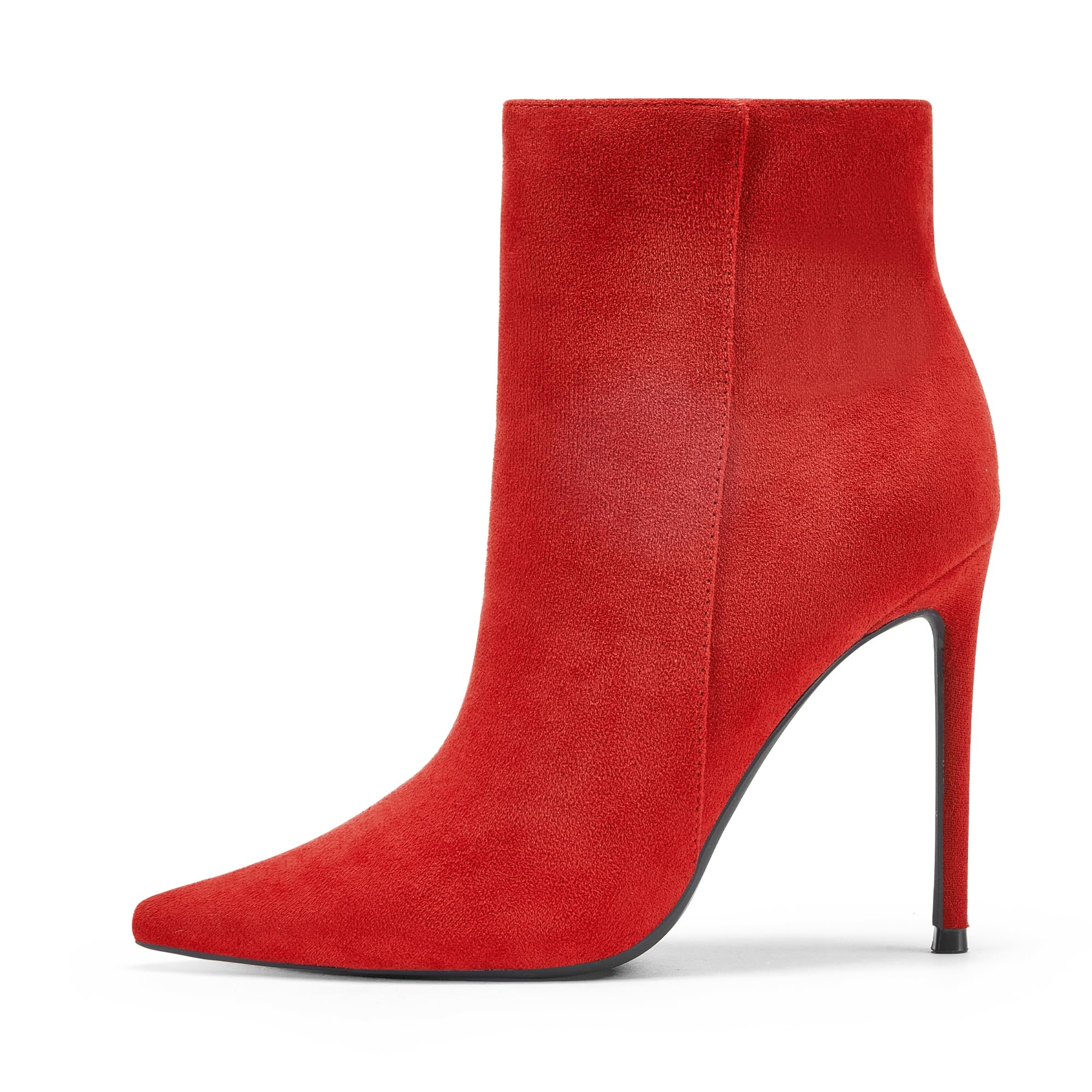 GENSHUO Stiefeletten für Damen, spitze Zehenpartie, 11 cm hoher Absatz, Reißverschluss, Stiletto-Absatz, Herbststiefeletten, 36-42 EU