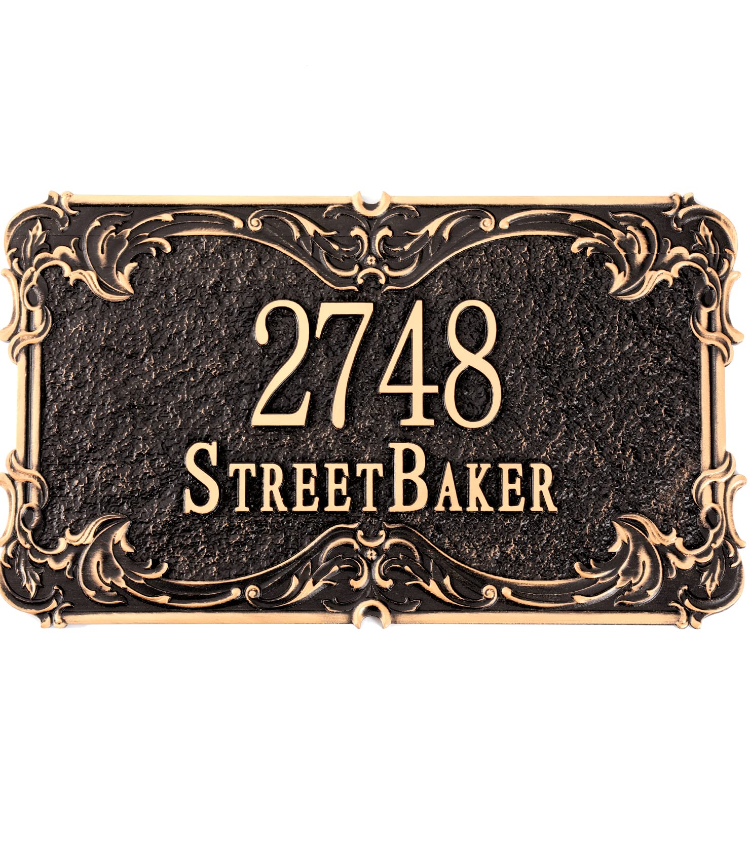 Address Plaque Cast Metal - (11.8 x 6.8 inch) Custom Address Sign,House Number Plaque Sign,Address House Numbers for Outside House,Apartment,Garage,Farmhouse,Drive Way,Street WALL MOUNTED