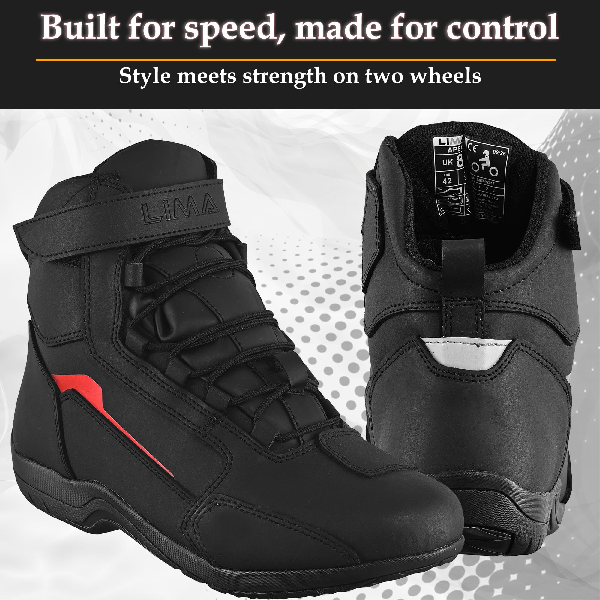 Leather Motorbike Boots Motorcyle Shoes CE-Approved Waterproof Protective Boots – Short Ankle Touring Armour & Anti-Slip — view 7
