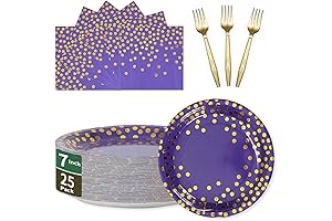 Purple and Gold Party Plates and Napkins