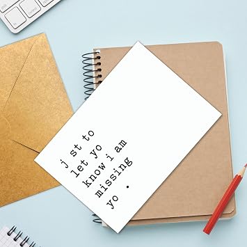 Funny Missing You Greeting Card for Couples and Loved Ones, With Envelope