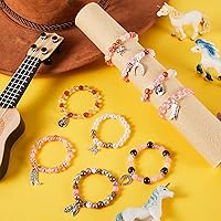 Vista 5 de Sureio 9 pulseras de cuentas occidentales para fiestas, regalos de Navidad para adultos, dije de caballo y bota, pulseras para amantes