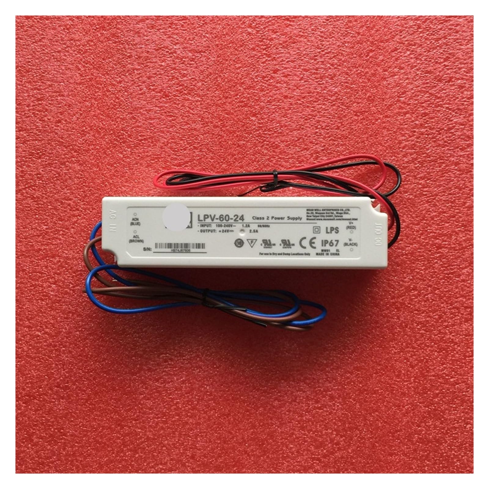 RWEABLGJXP Fuente de alimentación conmutada LPV-60-12V, 60 W, Controlador LED Impermeable IP67 PAJPXPCD