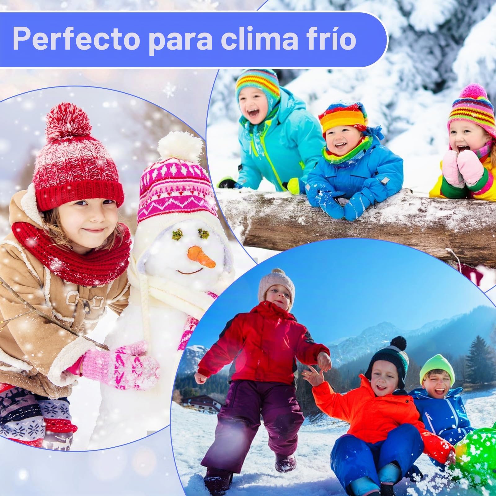 Abeillo Warm Kids Winter Knit Scarves Soft Knitted Neck Warmer Scarf Warm Scarves Wrap for Boys Girls