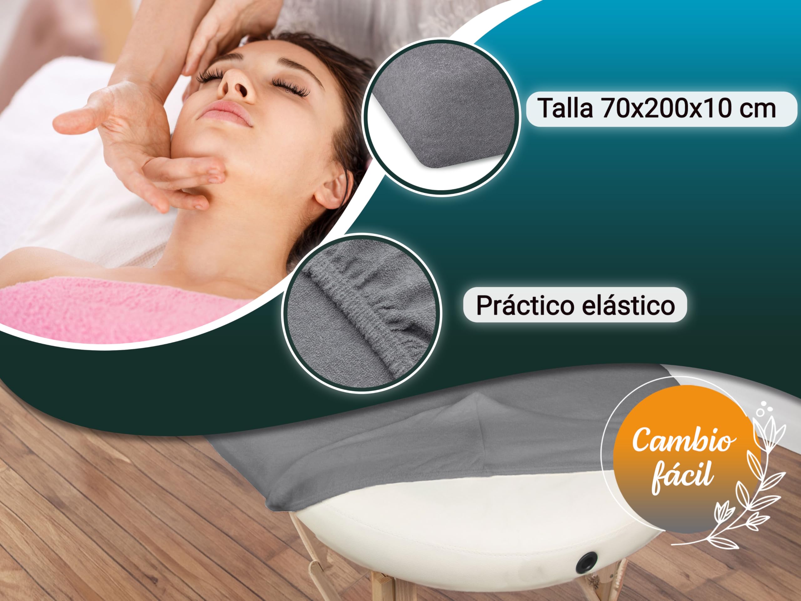 ZOLLNER Funda para Camilla: Funda Protectora Duradera de 70 x 200 cm, Lavable a 95 °C, Mezcla de algodón, con elástico Alrededor, en Color Grafito, con certificación Oeko Tex®