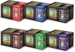Cafe Don Pedro Assortment Pack Low Acid Coffee Pods - Compatible With Keurig K-cup Coffee Maker - Try 6 Different Coffees - 12 Cups Each, 72 count