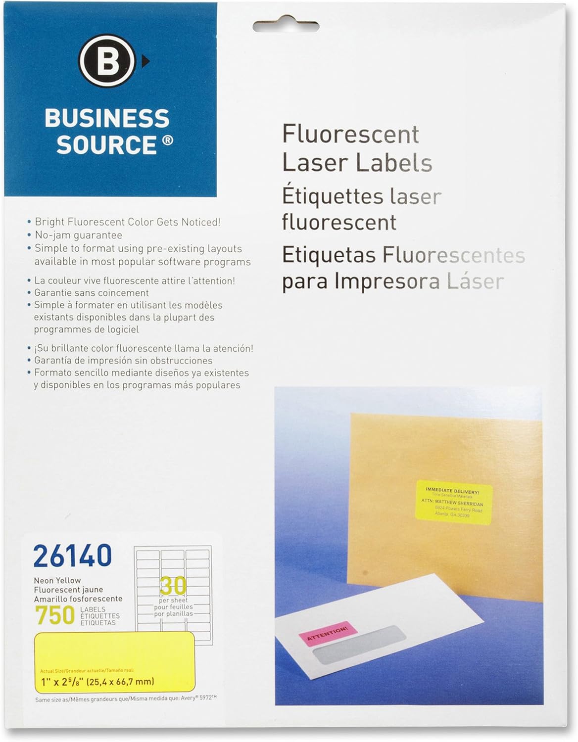Business Source 1" Fluorescent Laser Labels