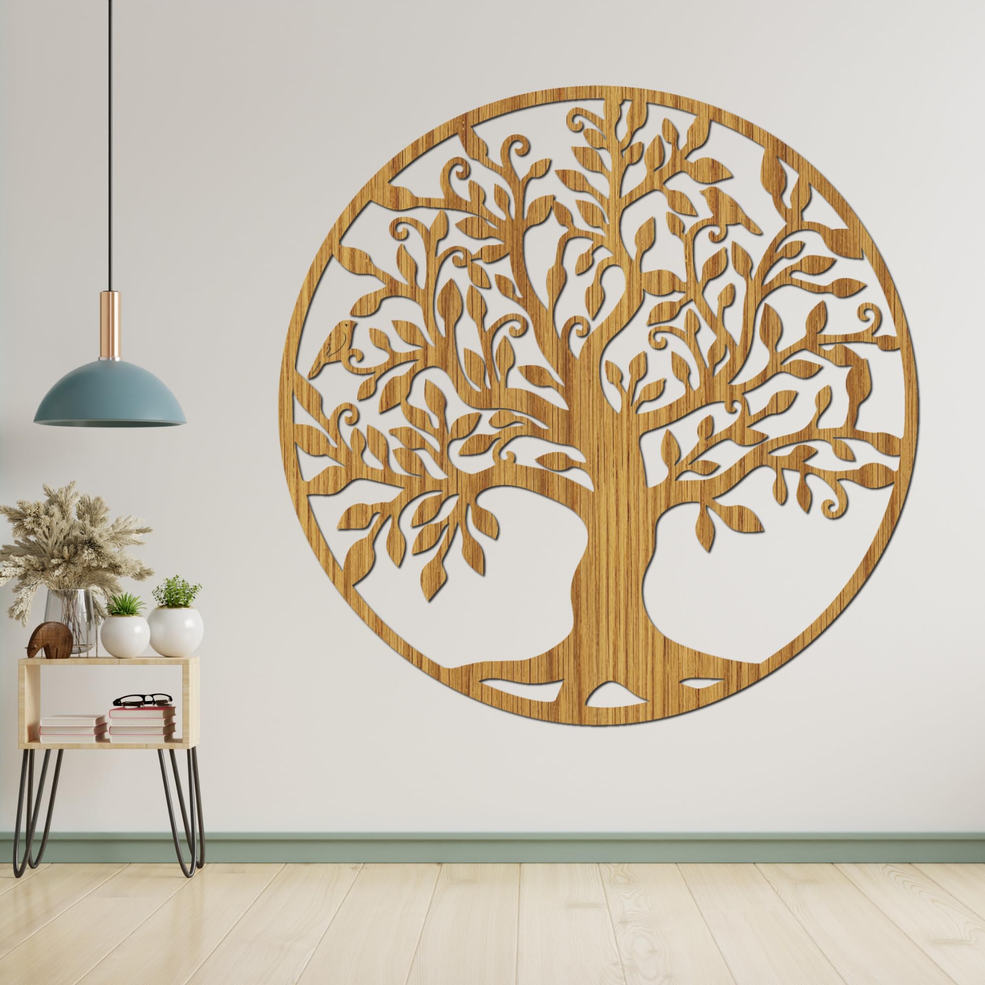 SENTOP HDF0206 Geschnitztes Bild an der Wand aus Holzmaterial für den Innenraum (Eiche, 150 cm)