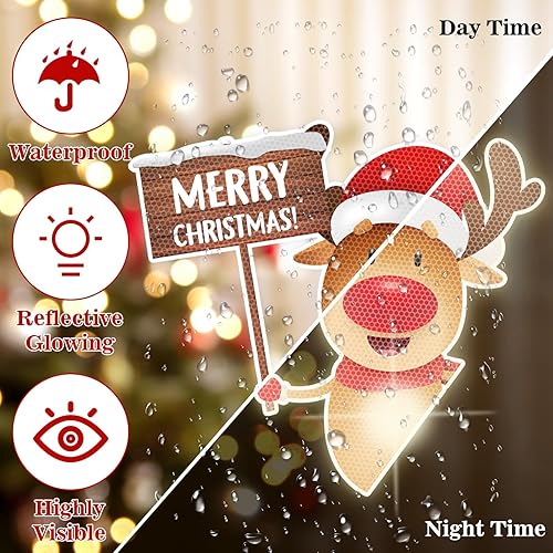 Miniatura 3 de 40 imanes de decoración navideña, decoración de Navidad, nevera de automóvil, puerta de garaje, decoración de Navidad, bombilla reflectante, reno,