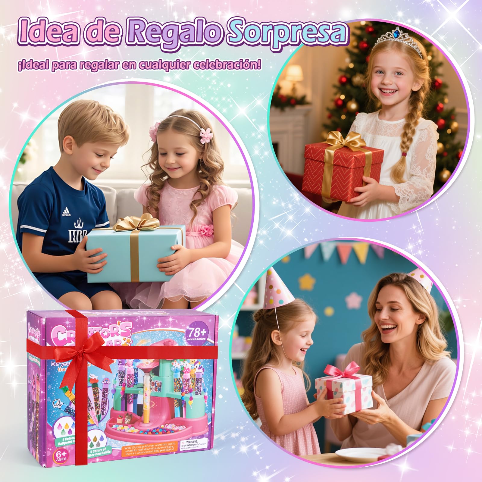 Kazzley 78+ PCS Fabrica de Boligrafos Forma de Casa, Manualidades Niñas 6 7 8 9 10 12 años, Kit de Creación de Bolígrafos Personalizables, Juguetes Regalos para Niños y Niñas en Comunión y Navidad