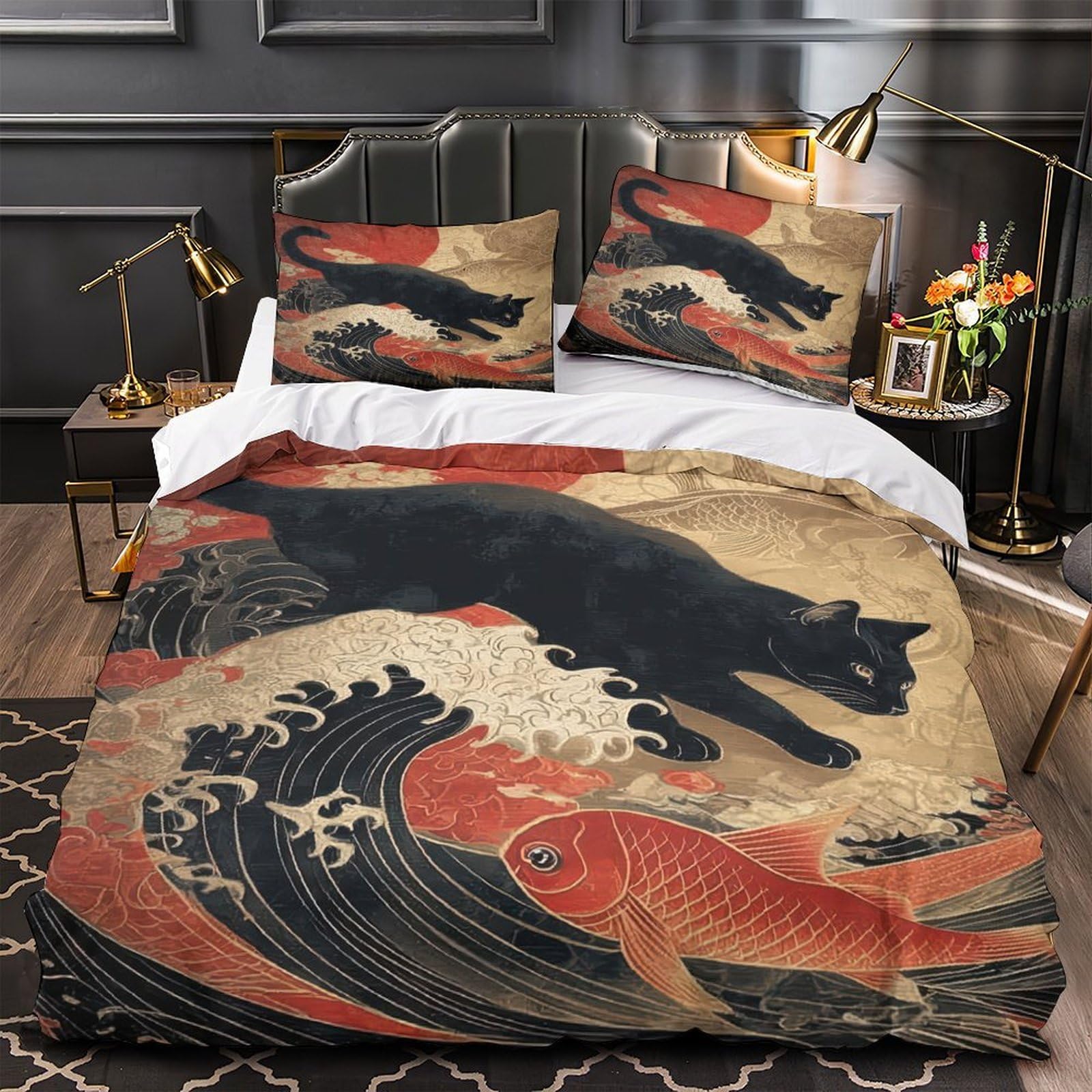 Housse de couette hypoallergénique microfibre 3D King 220x240cm