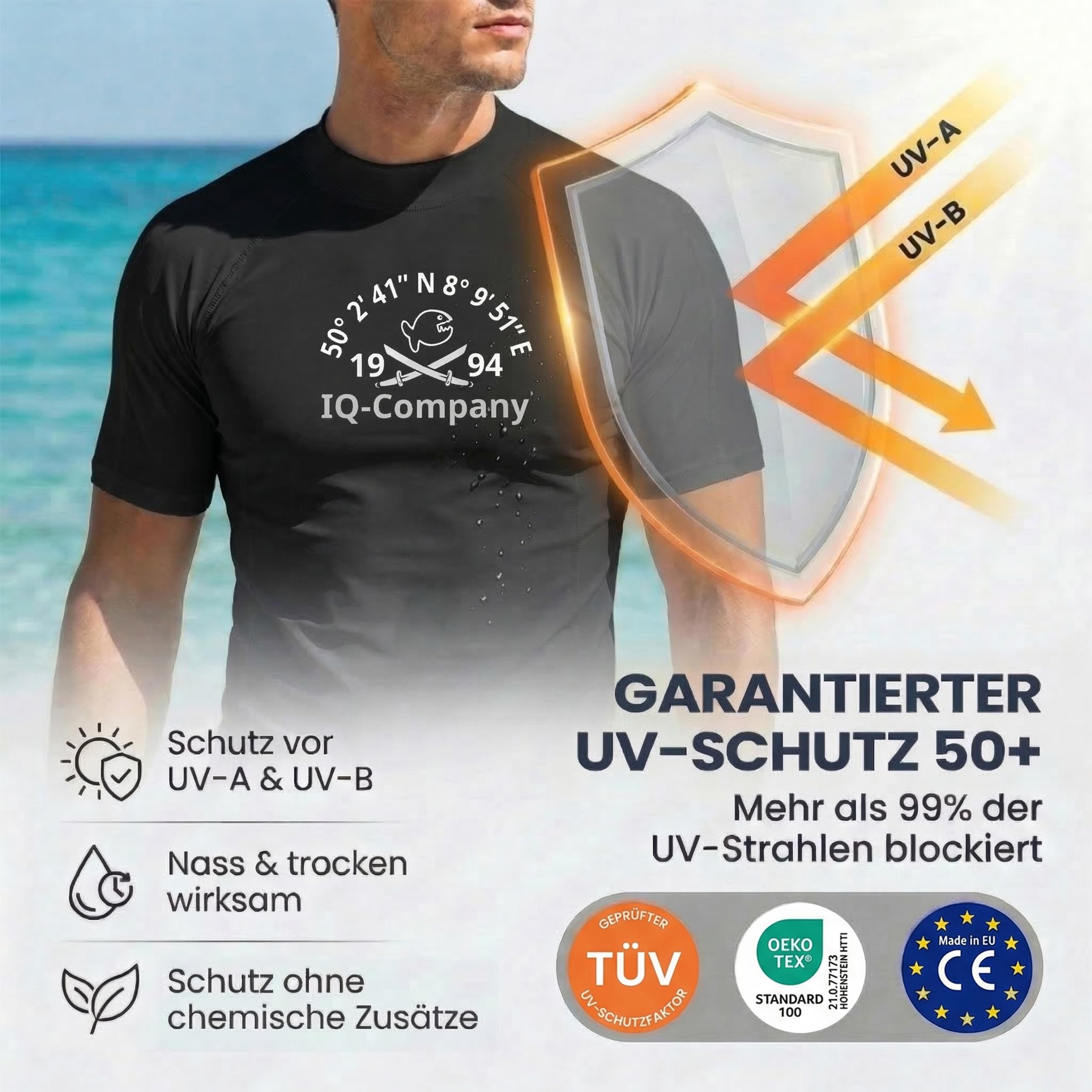 iQ-Company UV 300 - Camiseta Loose Fit, protección UV