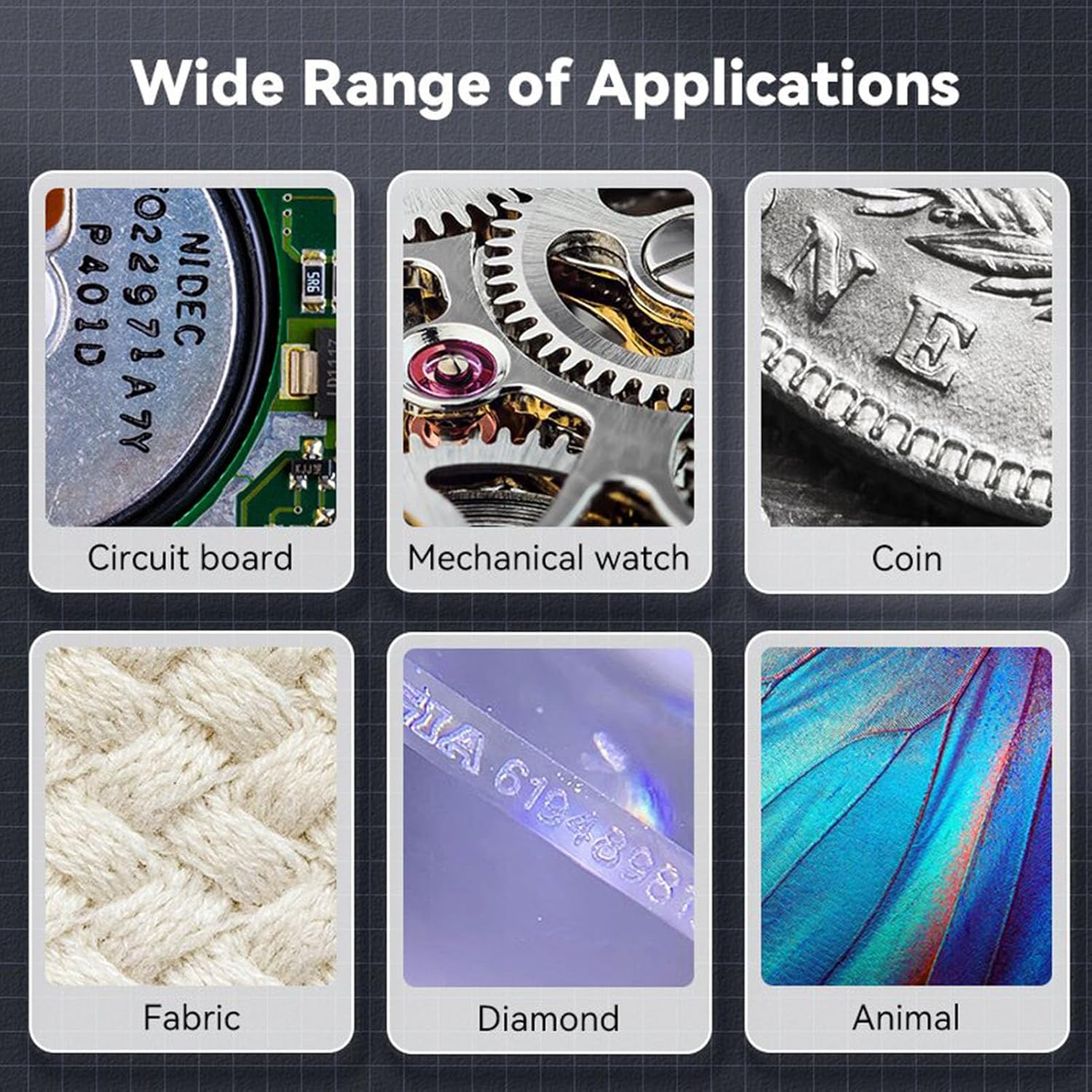 핸드헬드 디지털 현미경 휴대용 포켓 현미경 2인치 IPS 화면 500배 핸드헬드 디지털 현미경 HD 포켓 휴대용 미니 USB 현미경  내장 8개 LED 200W 픽셀(블랙)-Freehip.co.kr