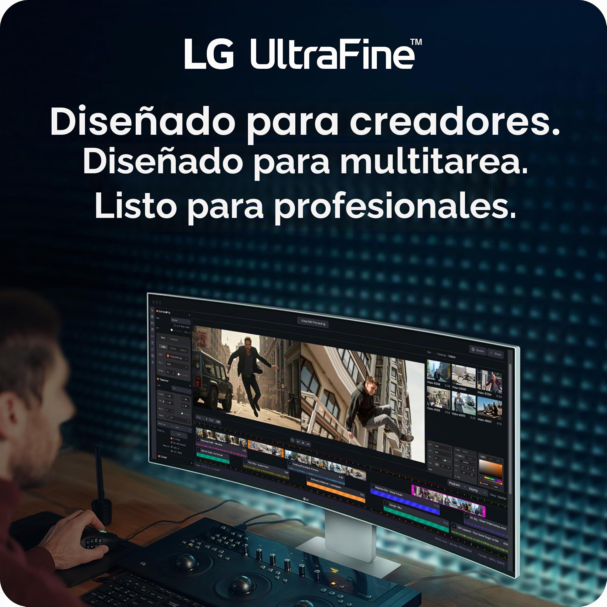 LG 40U990A-W Monitor Curvo Nano IPS de 40 Pulgadas, Ultrafino 5K2K WUHD (5120 x 2160), Thunderbolt 5, DisplayHDR 600, Potencia integrada, Altavoz, 120Hz, HDMI 2.1, DP 2.1, USB C, inclinación/Altura