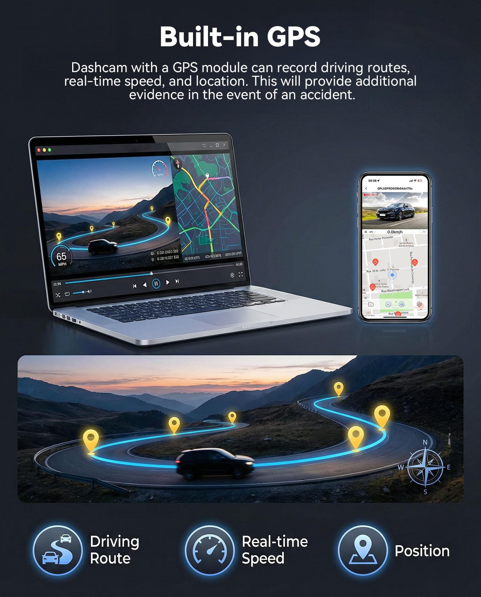 SIXWIN 4K Dashcam Espejo Retrovisor 9,66″ Pantalla Táctil con WiFi y App – Cámara Dual 4K+1080P, GPS, BSD/ADAS, Visión Nocturna, Grabación Cíclica, Sensor G, Asistente de Aparcamiento, Vigilancia 24h