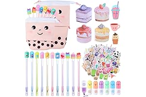 228Pcs Kawaii Stationery Set Bubble Tea Collection