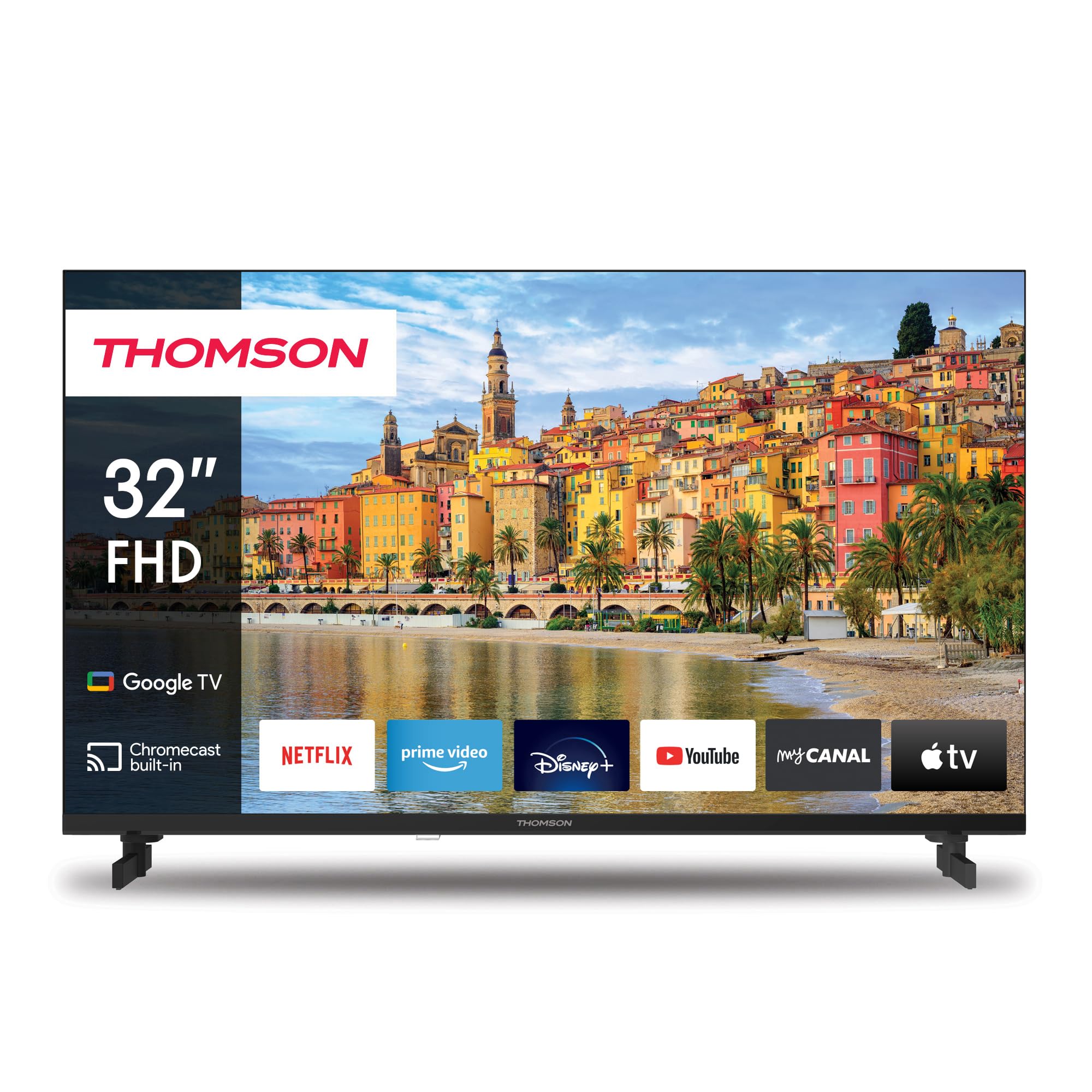 THOMSON 32 Pulgadas (81 cm) LED Full HD Google Smart TV, Wi-Fi,Dolby Audio, HDR10, Bluetooth 5.1, Triple-Tuner (Cable/Satélite/Antena), HDMI, Ci+, A+ Panel - 32FG2S14