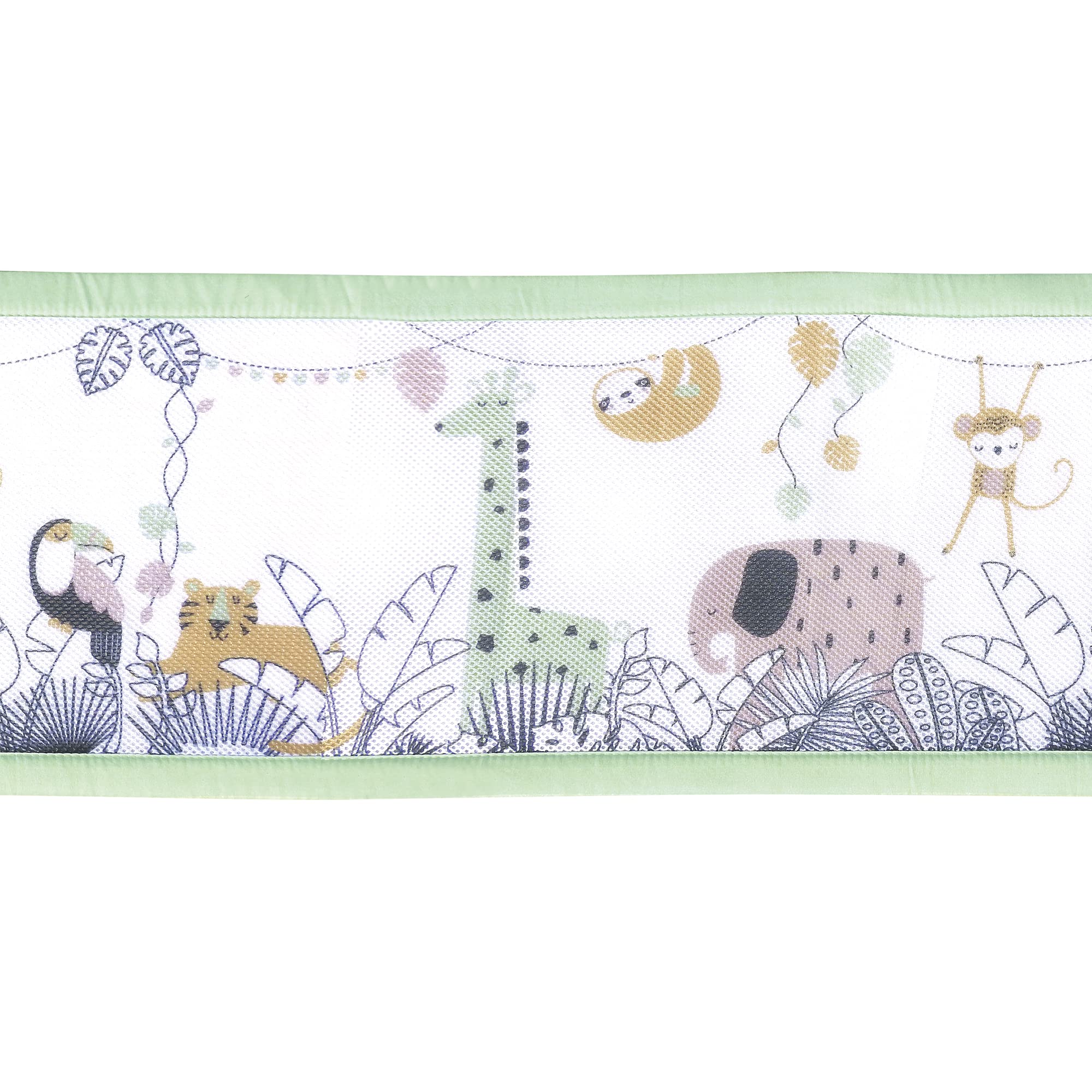 BreathableBaby, Doublure Classique en Maille Respirante de 3 mm pour berceaux avec Matelas de 120 x 60 cm ou 140 x 70 cm, forêt Tropicale, Couvre 2 côtés, Alternative Non rembourrée à Une Couche,