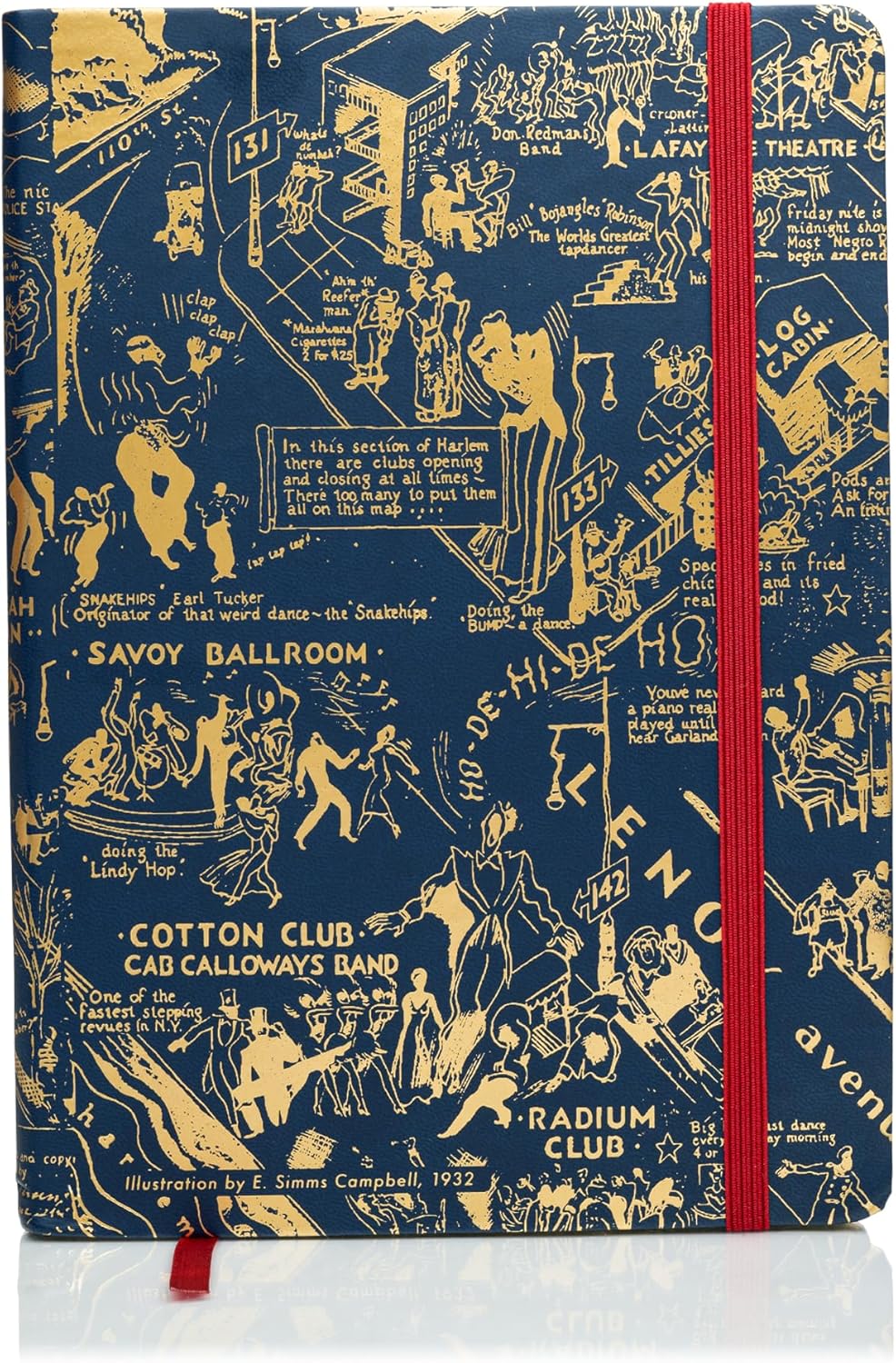 HARLEM CANDLE CO. Journal Notebook - Vegan Leather Journals for Writing, 300 pages lined paper- Writing Gift- Perfect for Office, Poets, Travel -(8.5"x6") (Black/Gold)