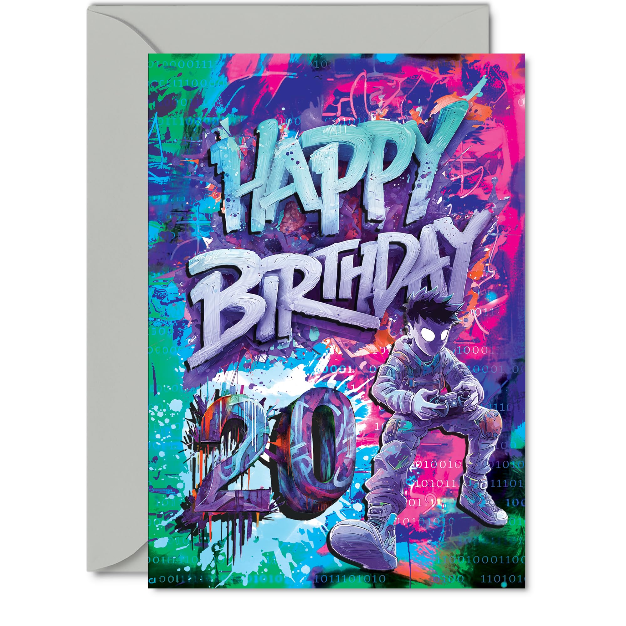 20th Birthday Cards for Women and Men, Epic Gamer
