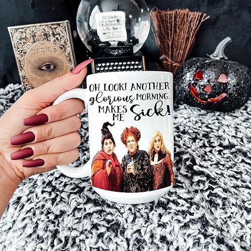 Miniatura 3 de Oh Look Another Glorious Morning Hocus Pocus Coffee Mug - Sanderson Sisters - Halloween Themed Mug - Funny Coffee Cup - Witchy Ceramic (All White 15