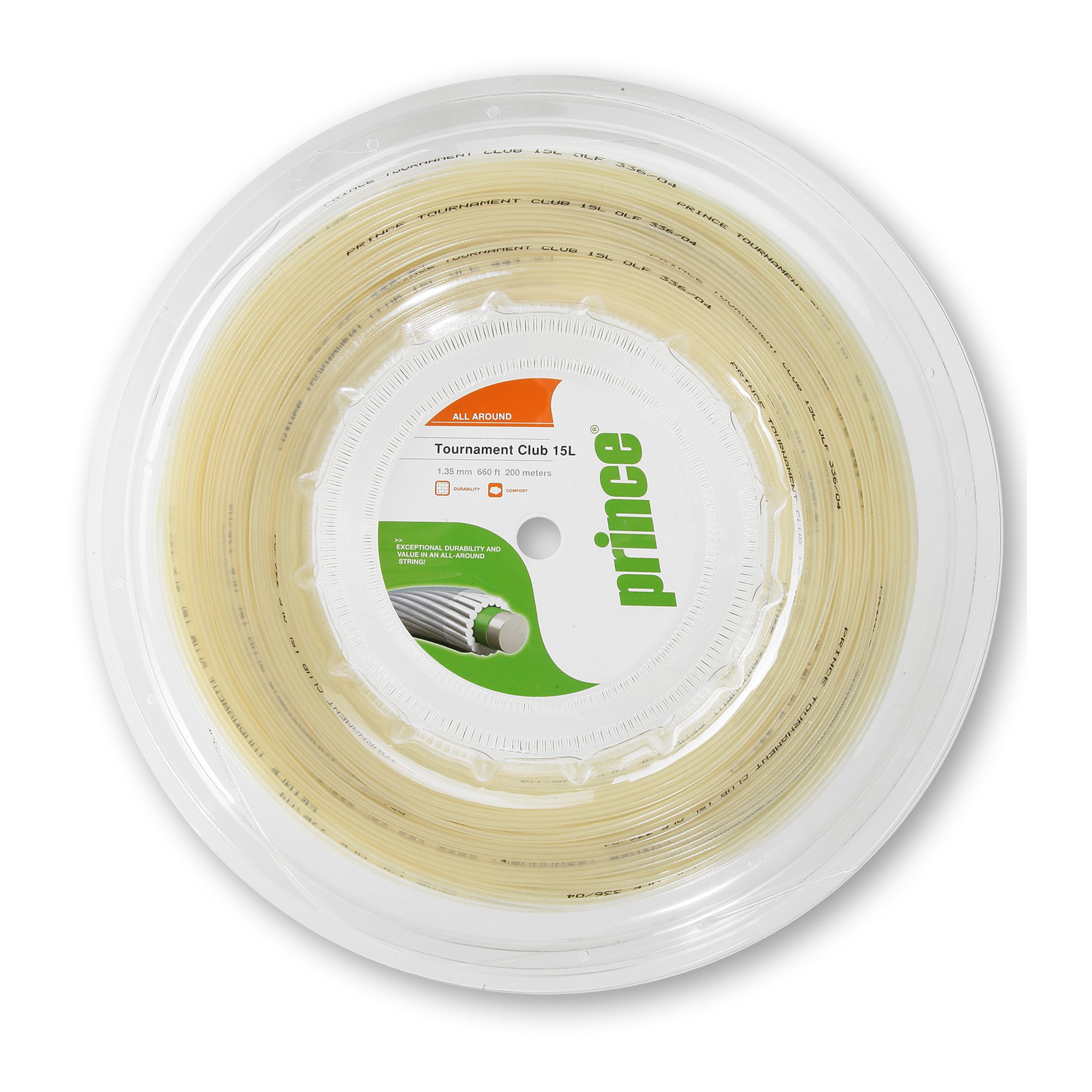 Prince Tennissaite Tournament Nylon 200m, Natur, 1,38 mm