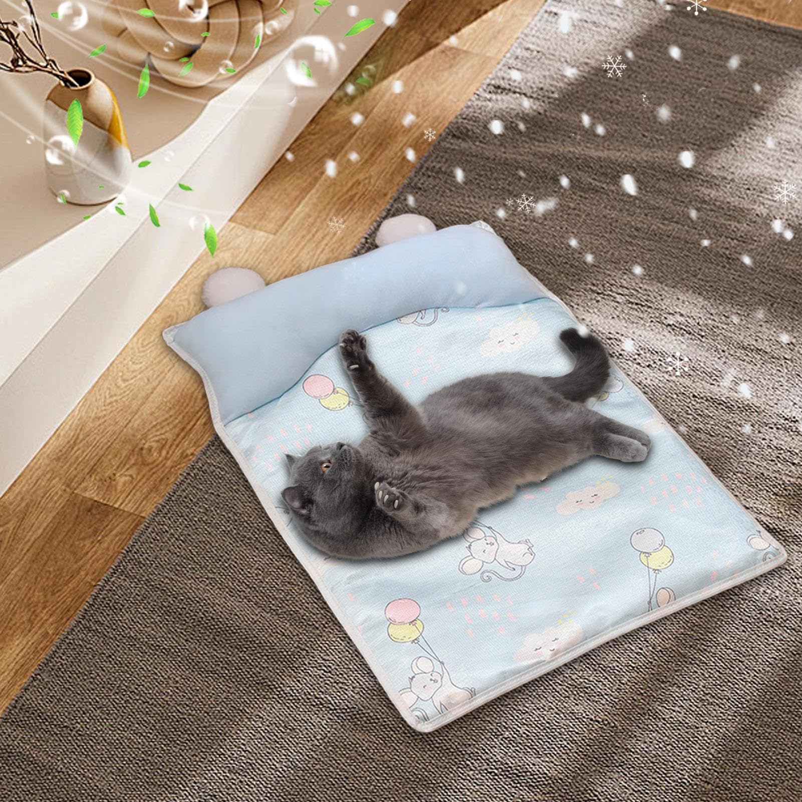 Generisch Tappetino rinfrescante per cani, tappetino refrigerante per animali domestici con cuscino, 45 x 35 cm, traspirante, per gabbia, cuccia, auto, uso interno o esterno, ideale dopo l'esercizio e