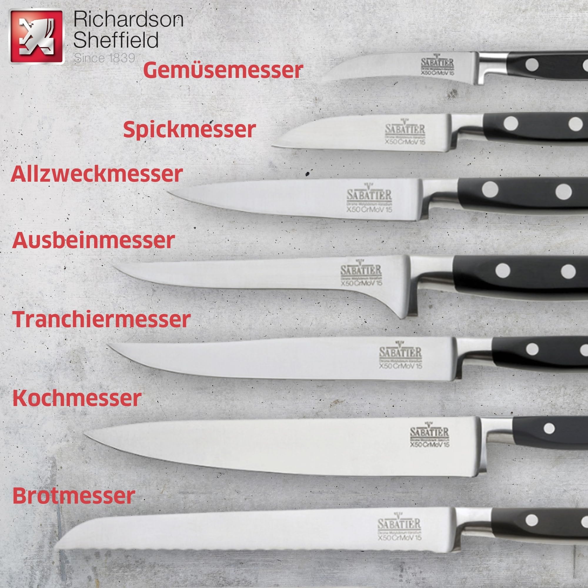 Richardson Sheffield Velocity messenblok met messenset 5-delig • Zwart • de Bijenkorf