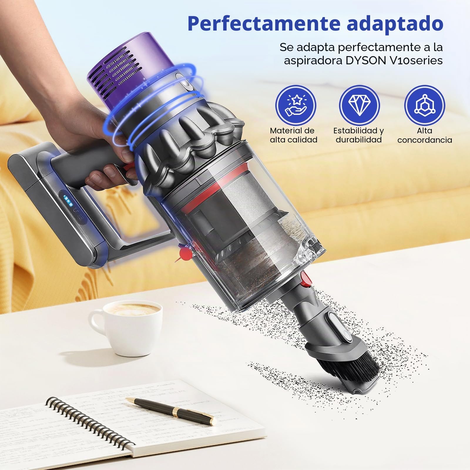 V10 Cuerpo principal compatible con Dyson V10 SV12, cuerpo principal de reemplazo para V10 Animal, Absolute, Mango del motor con V10 SV12 Conjunto del gatillo No.969875-02