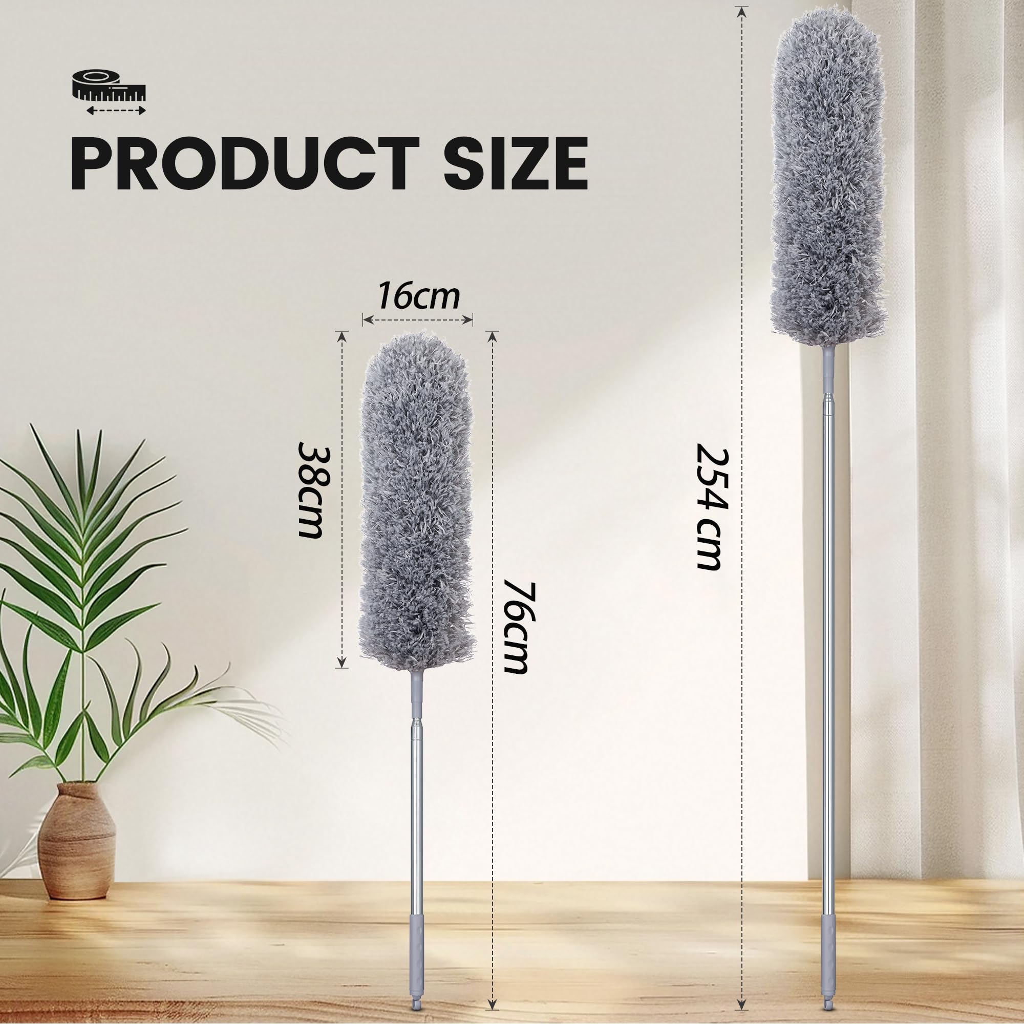 Image secondaire de Plumeau Télescopique en Microfibre - Nettoyage Facile des Zones Élevées