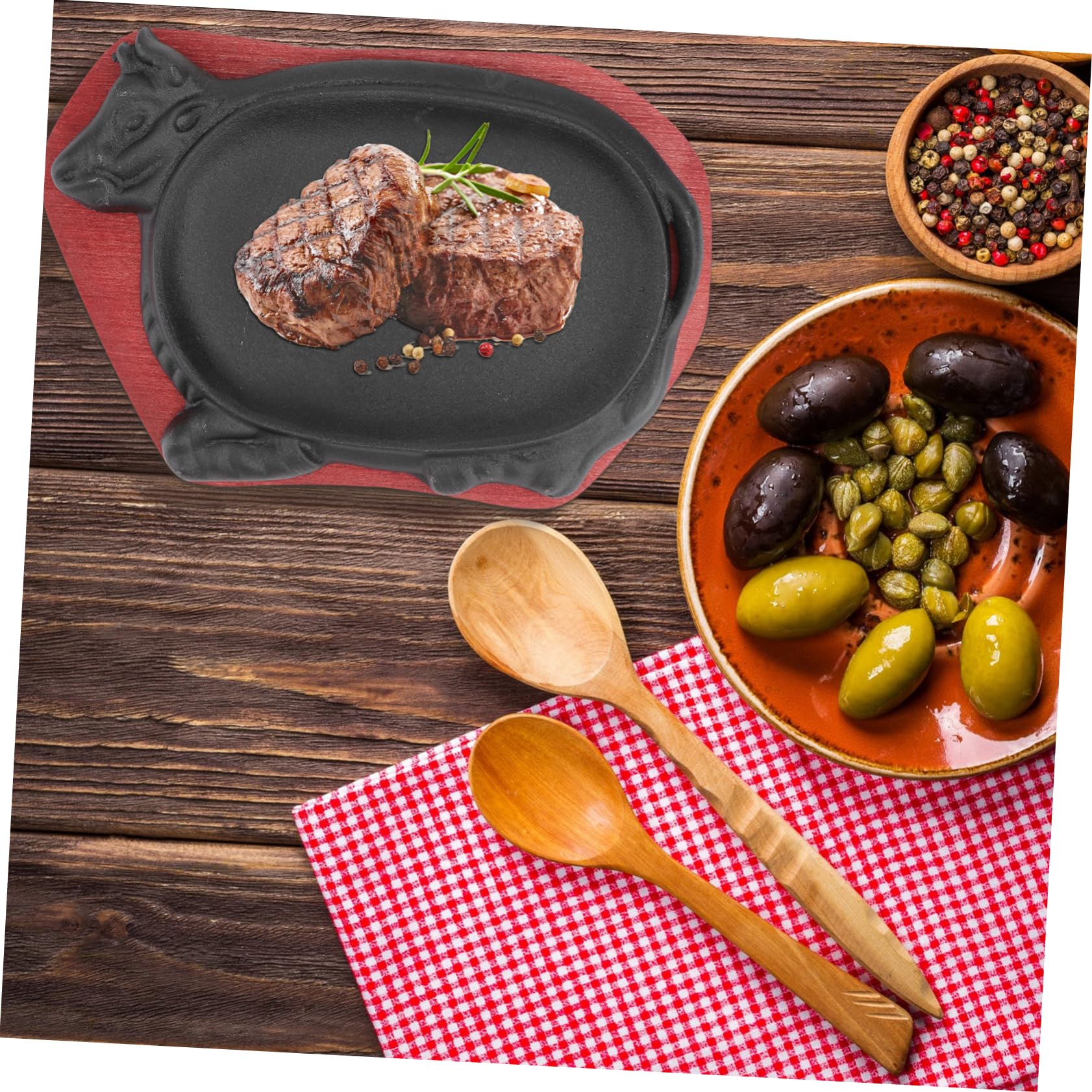 BESTYASH 1pezzi Teglia per Arrosti in Piastra Antiaderente per Barbecue Teglia per Bistecche di Manzo Teppanyaki Resistente alle Macchie Facile da Pulire e Manutenere
