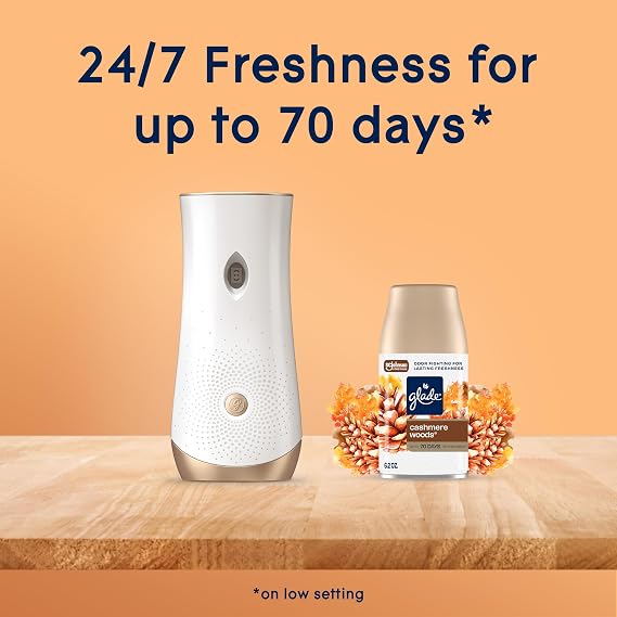 Glade Automatic Spray Refill, Air Freshener for Home and Bathroom, Cashmere Woods, 6.2 Oz