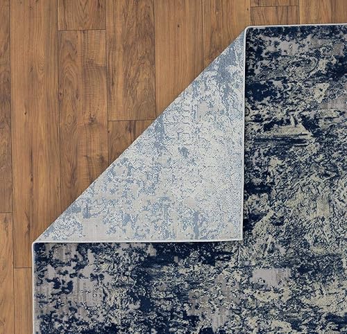 Miniatura 6 de LUXE WEAVERS Alfombra abstracta artística moderna, color azul, 9 x 12