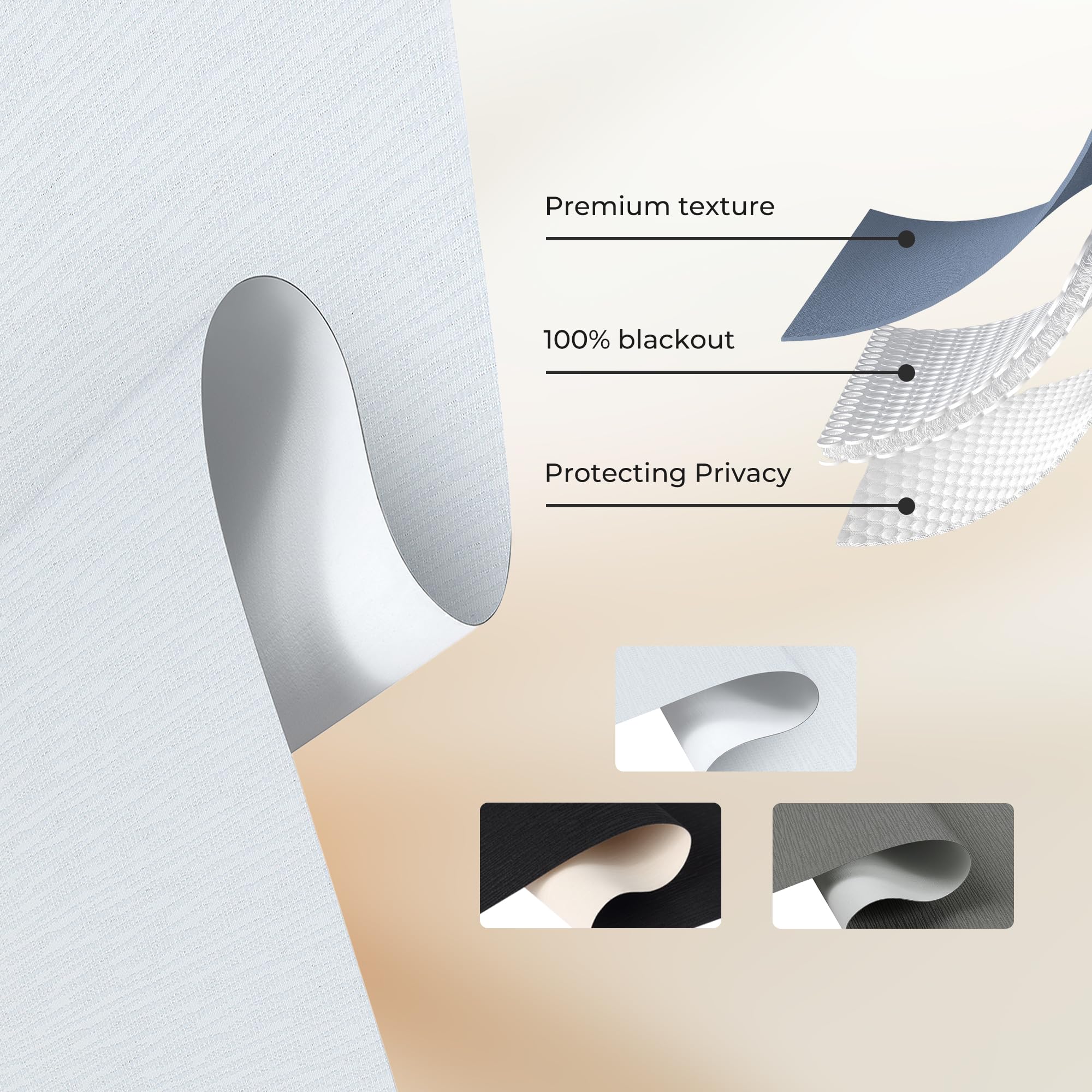 Allesin Zen Customize Cordless Roller Shades,Blackout Blinds for Windows Thermal Insulated,UV Protection Easy to Install for Home,Office,Bathroom,Size Custom