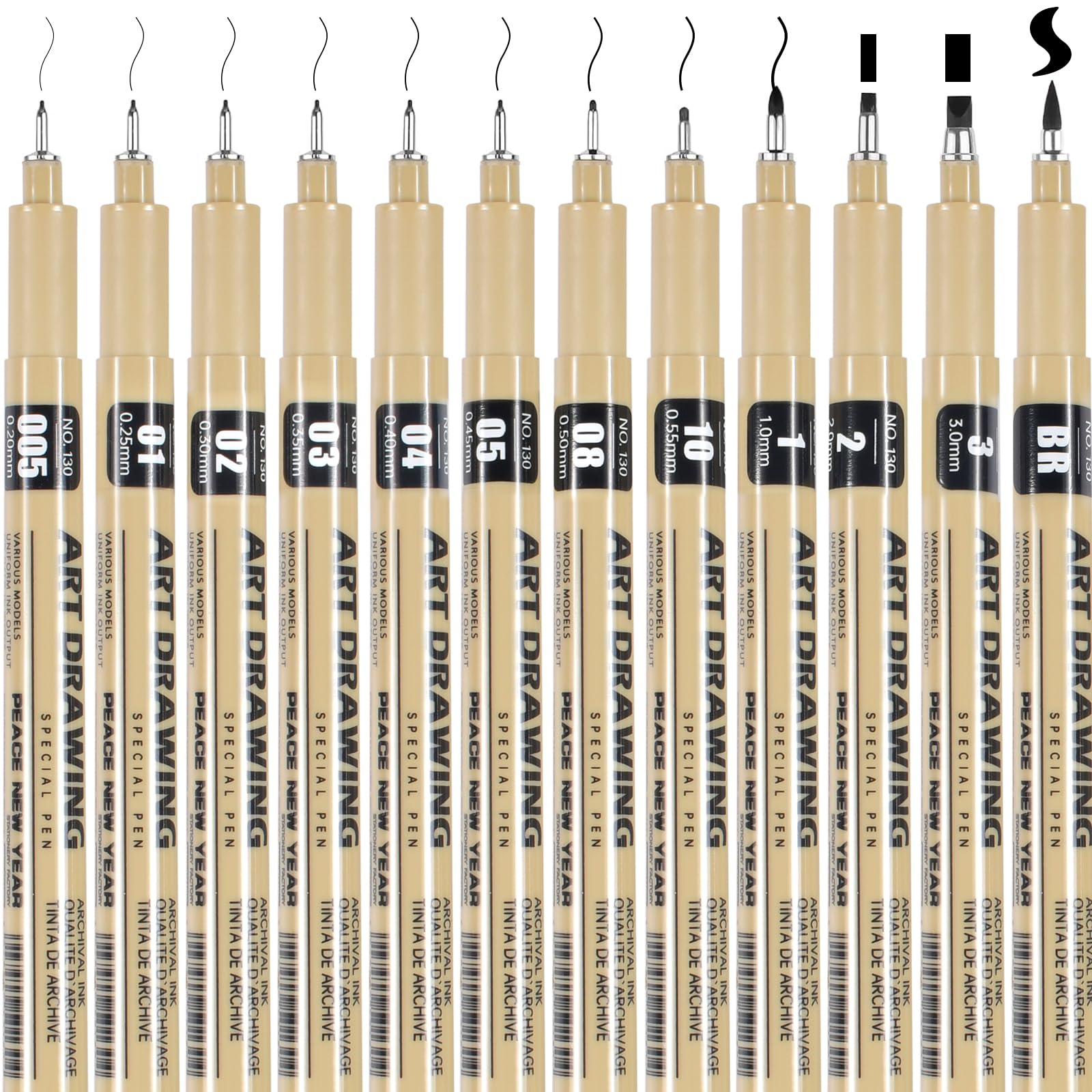 Set 8 Penne Pitt Artist Pen A Inchiostro Di China Nero - Foto 7